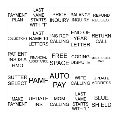 Team Turpin  Bingo Card