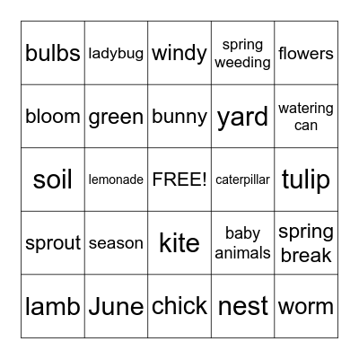 SPRING  BINGO Card