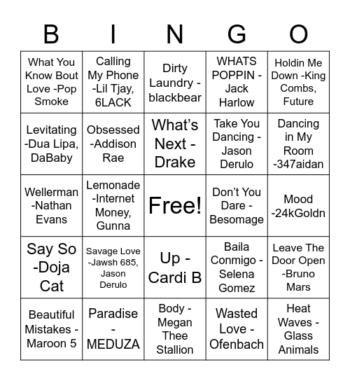 Round 1 Bingo Card