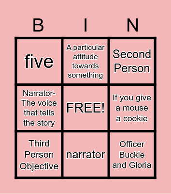 Point of View Bingo Card