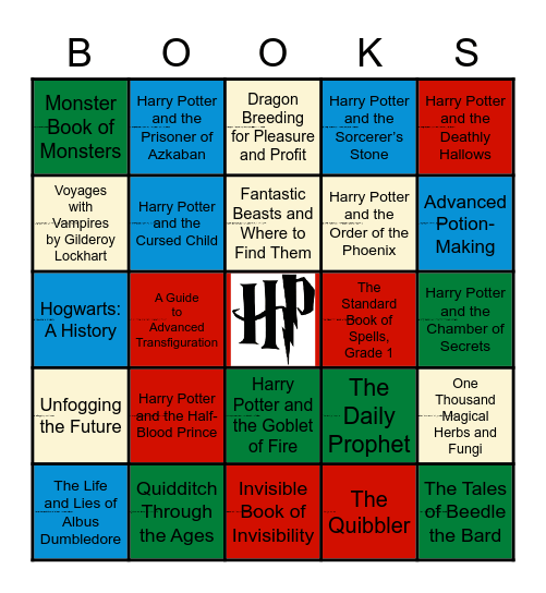 Baby Ruffin Harry Potter Book Bingo! Bingo Card