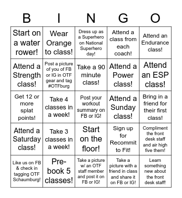 OTF Burg BINGO Card
