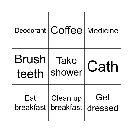 Monday Bingo Card