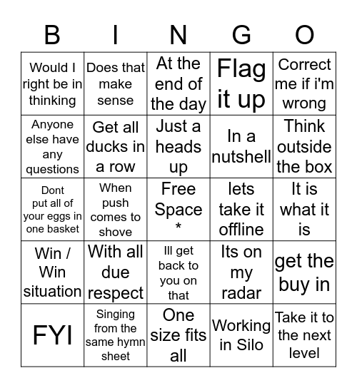 Hafele Management Meeting Bingo Card