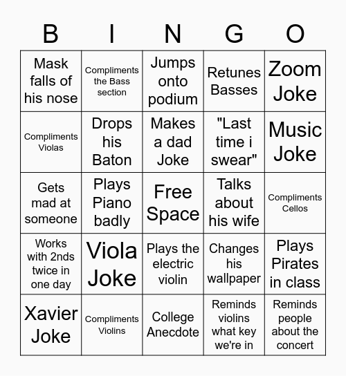 Marolf Bingo Card