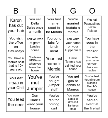 Merola Bingo Round 2 Bingo Card