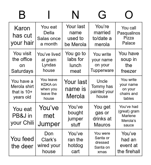 Merola Bingo Round 2 Bingo Card