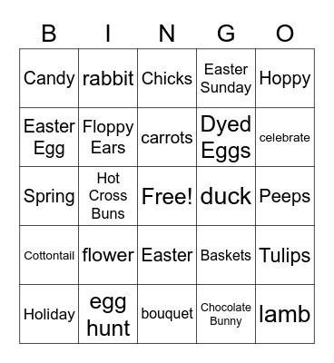 Easter Bingo Card