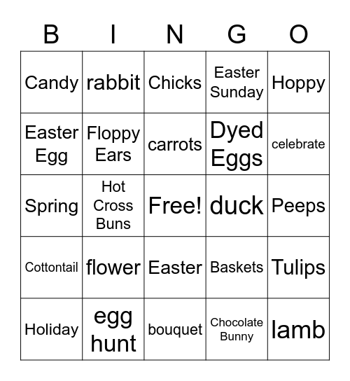 Easter Bingo Card