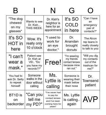 Overheard at Work Bingo Card