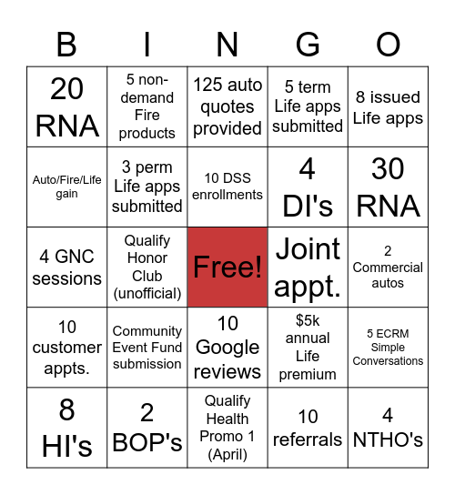 Team Phoenix Bingo Card