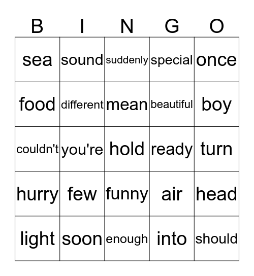 Unit 5 Week 3, 4 and Unit 6 Week 1  Bingo Card