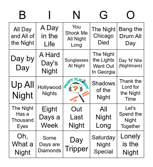 Night and Day Bingo Card