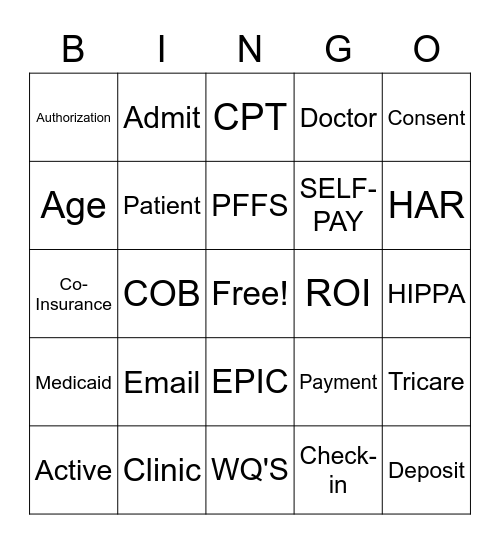 FCCC Patient Access Bingo Card