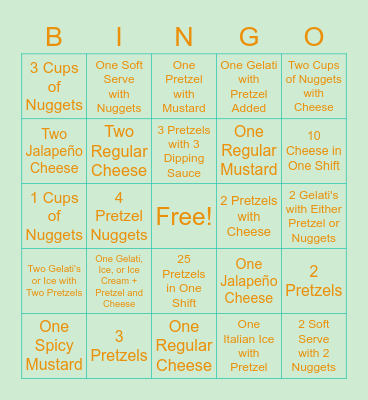 Go with the Dough Bingo Card