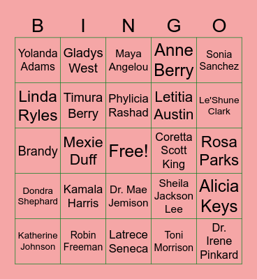 AKA Bingo Card