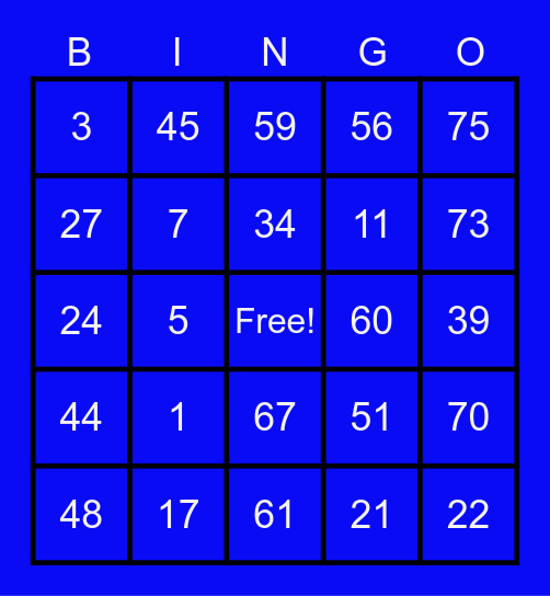 ARLITA / EDISON RAY Bingo Card