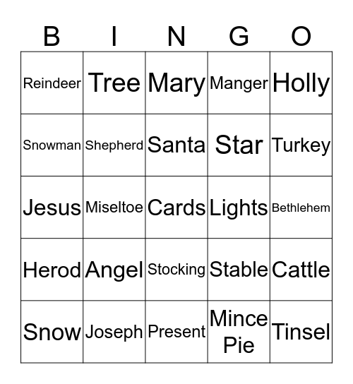 Ed's Christmas Pringle Bingo Card