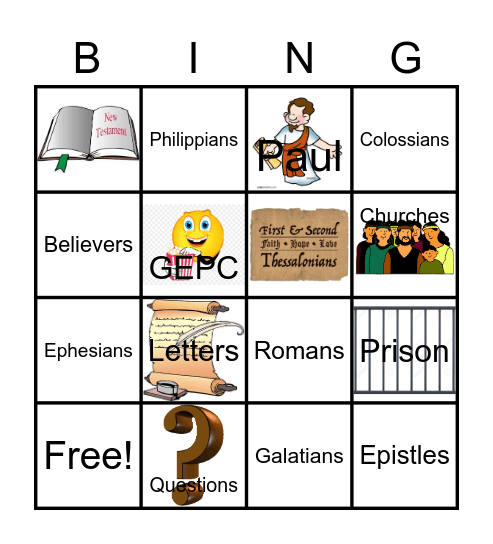 Living Letters Bingo Card