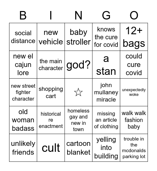 el cajun Bingo Card