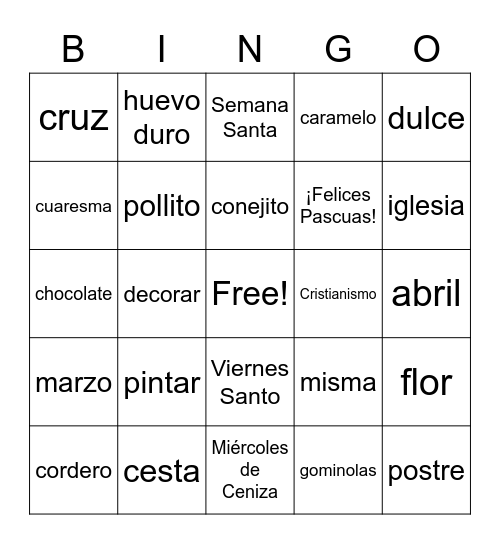 ¡Felices Pascuas! Bingo Card
