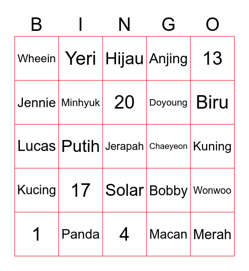 Bingo KM_WHEEIN95 Bingo Card