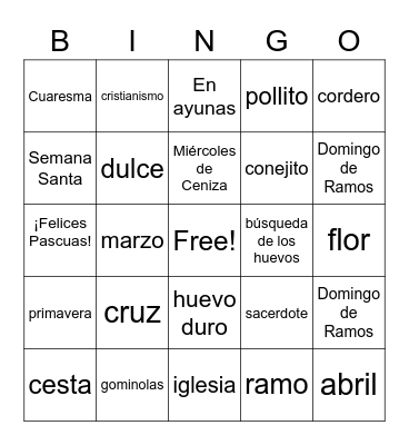 ¡Felices Pascuas! Bingo Card