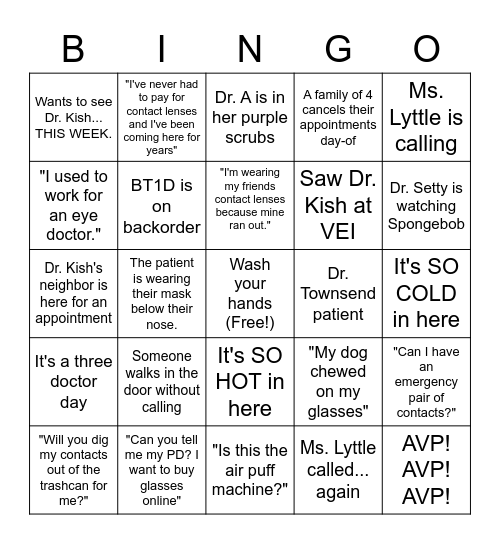 At the Office Bingo Card