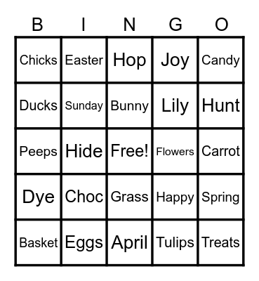 Easter Bingo Card