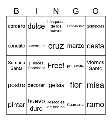 ¡Felices Pascuas! Bingo Card