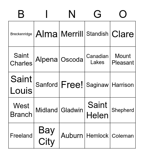 MidMichigan Health Bingo! Bingo Card