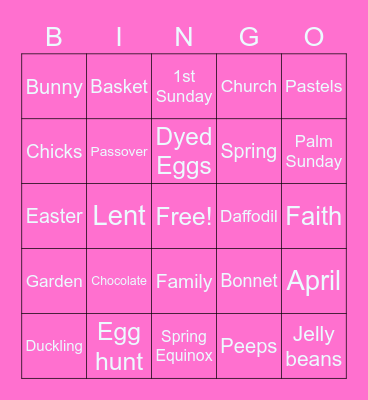 Easter Bingo 🐣 Bingo Card