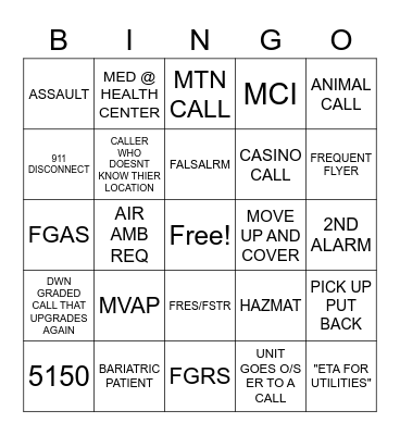 DISPATCHER BINGO Card