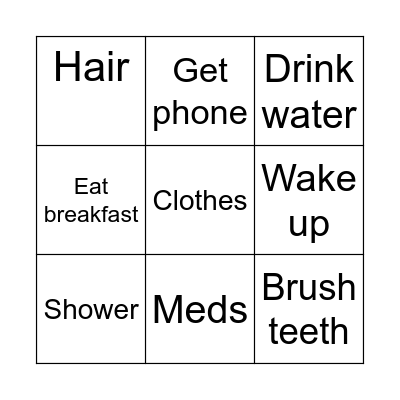 Tomorrow Bingo Card