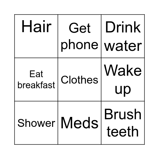 Tomorrow Bingo Card