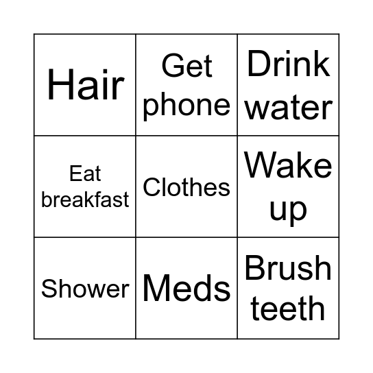 Tomorrow Bingo Card