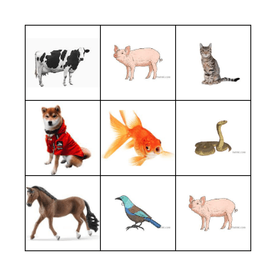 Animals BINGO Card