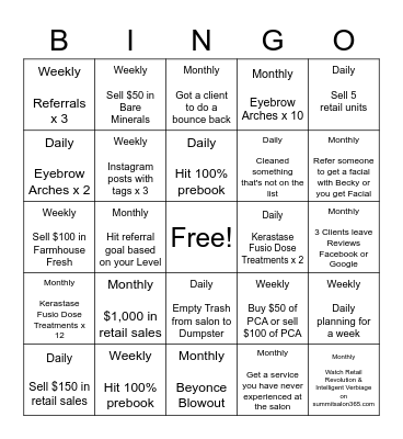 ARO STYLIST BINGO Card