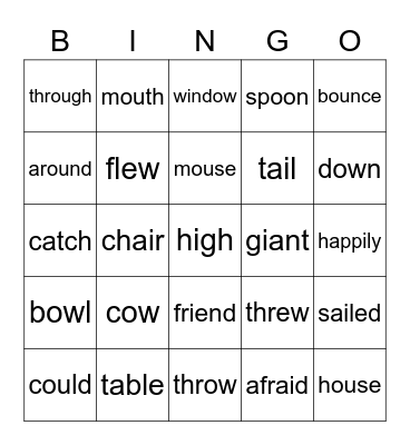 ow/ou Bingo Card