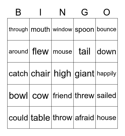 ow/ou Bingo Card