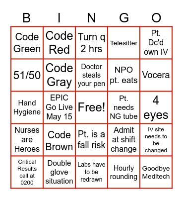 Nurse Week Bingo 2021 Bingo Card