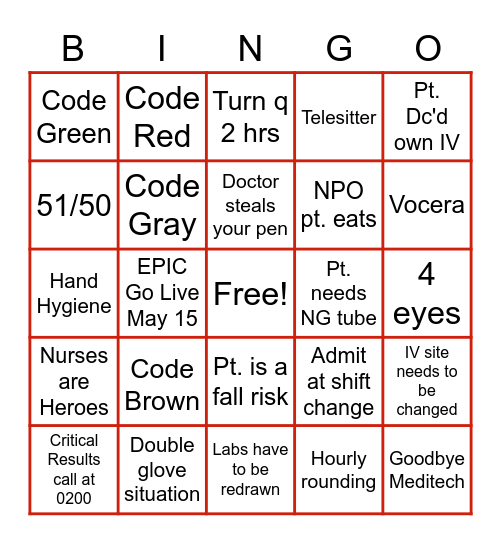 Nurse Week Bingo 2021 Bingo Card