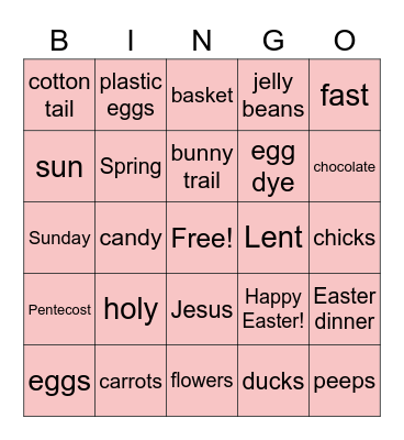 Easter Bingo Card