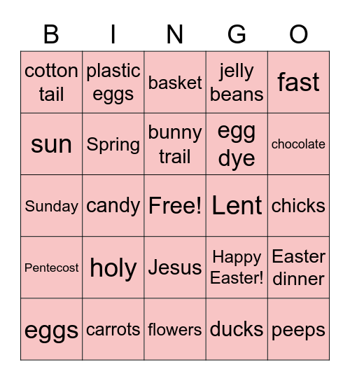 Easter Bingo Card