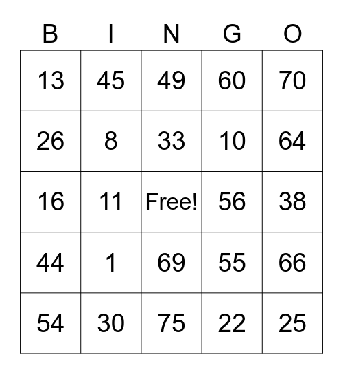 KamiL EiCee Bingo Card
