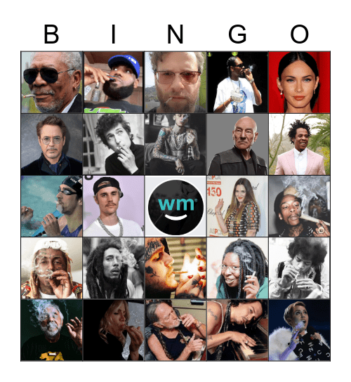 Stoner Celebrities Bingo Card