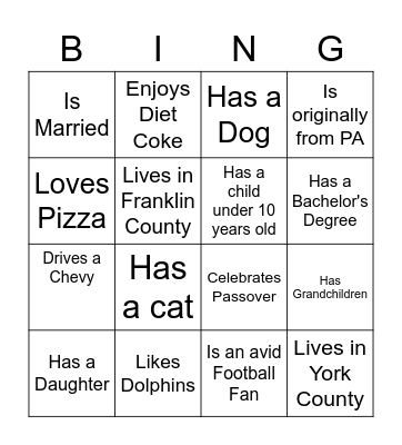 PennCares Bingo Card