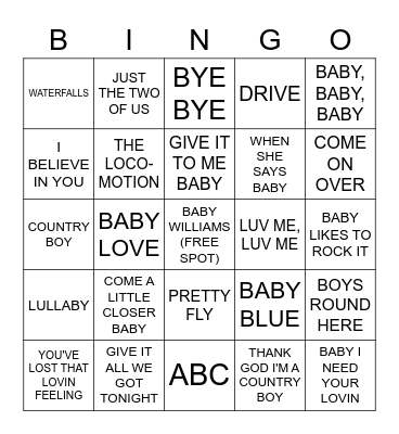 IT' S A COWBOY Bingo Card