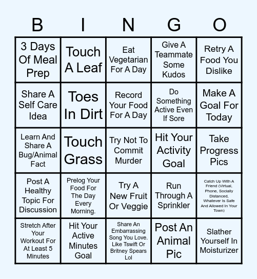 Recess - Test Bingo Card
