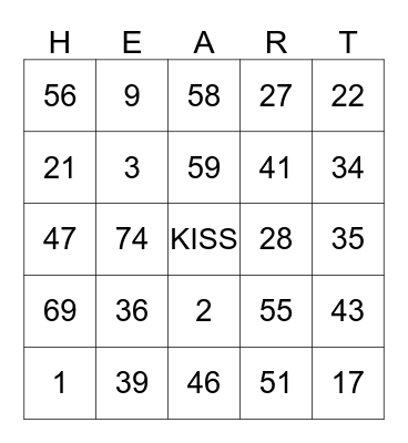 HAPPY VALENTINE'S DAY Bingo Card